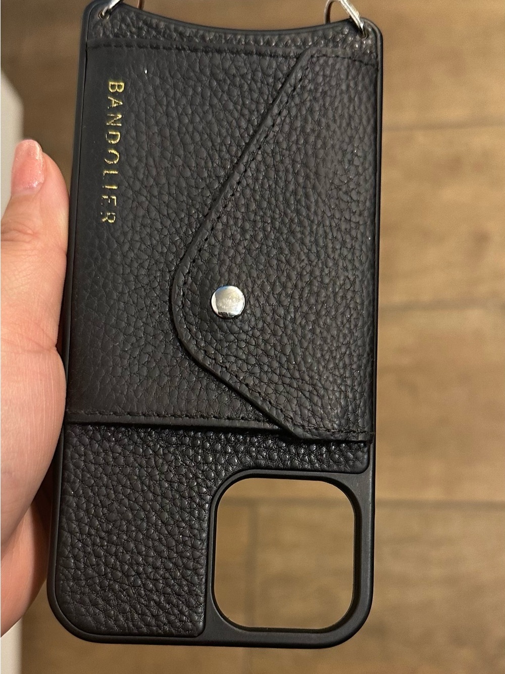 Bandolier Black Leather Card-Holder Phone Case - Picture 4 of 4